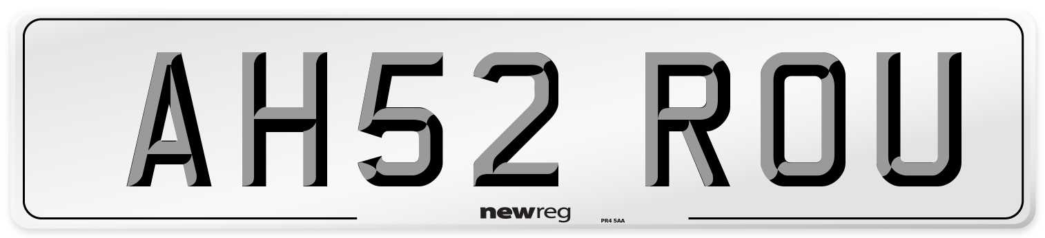 AH52 ROU Number Plate from New Reg
